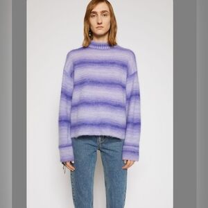 NWOT ACNE STUDIOS Oversized Electric Purple Ombre Alpaca Mohair Wool Sweater XXS